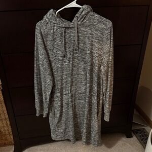 Lou & Grey Heathered Gray Hoodie Dress